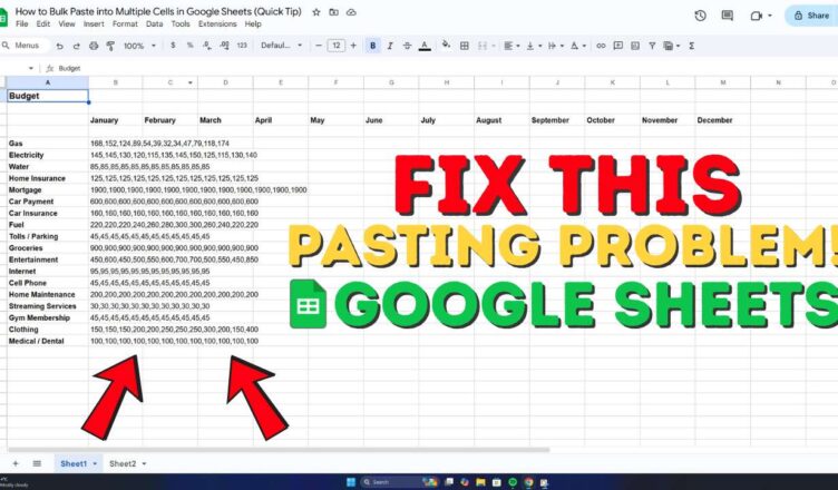How to Bulk Paste into Multiple Cells in Google Sheets (Quick Tip)
