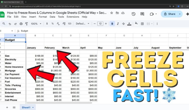 How to Freeze Rows & Columns in Google Sheets (Official Way + Secret Tip)