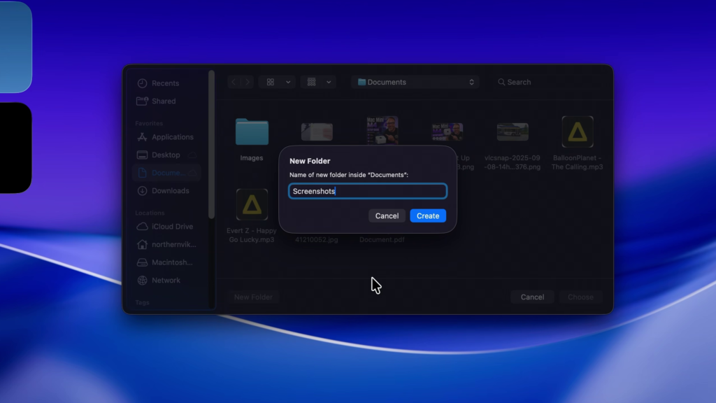 Mac Screenshot app showing the Options menu with Save To locations